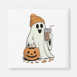 Ghost Halloween Drink Kaffee Geist Eiskaffee P Magnet