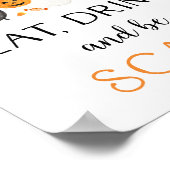 Ghost Halloween Eat Drink Beängstigendes Party Zei Poster (Ecke)