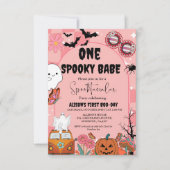 Ghost Halloween ein sprichwörtliches Babe Groovy B Einladung (Vorderseite)