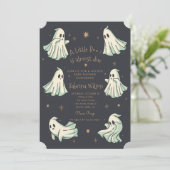 Ghost Halloween Eine kleine Boo Baby-Dusche Einladung (Stehend Vorderseite)
