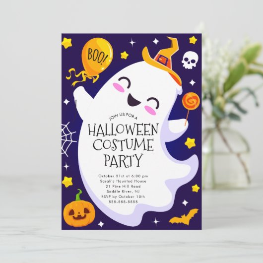 Ghost Halloween Einladung (Stehend Vorderseite)