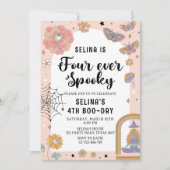 Ghost Halloween Four Ever Spooky 4. Geburtstag Einladung (Vorderseite)