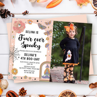 Ghost Halloween Four Ever Spooky 4. Geburtstag Einladung