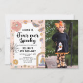 Ghost Halloween Four Ever Spooky 4. Geburtstag Einladung (Vorderseite)