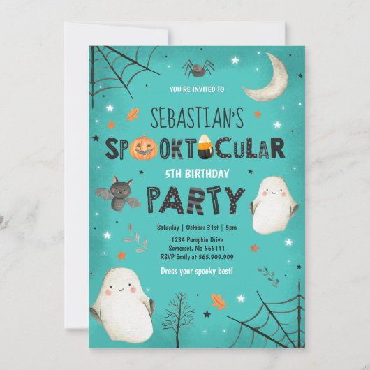 Ghost Halloween Geburtstag Einladendes Spooktaktak Einladung (Vorderseite)