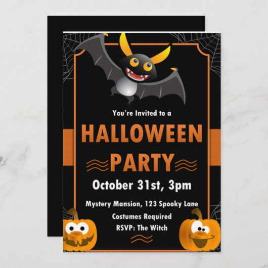 Ghost Halloween Geburtstag Einladendes Spooktakulä Einladung (Vorne/Hinten)