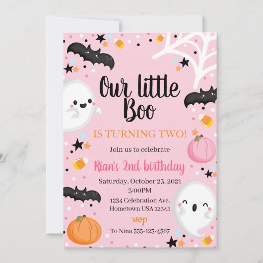 Ghost Halloween Geburtstag Einladendes Spooktakulä Einladung (Vorderseite)