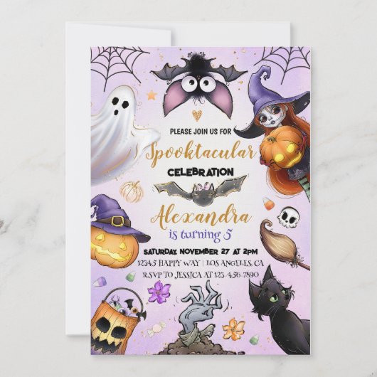 Ghost Halloween Geburtstag Einladendes Spooktakulä Einladung (Vorderseite)