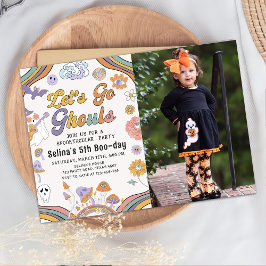 Ghost Halloween Groovy Geburtstag Lass uns Ghouls Einladung