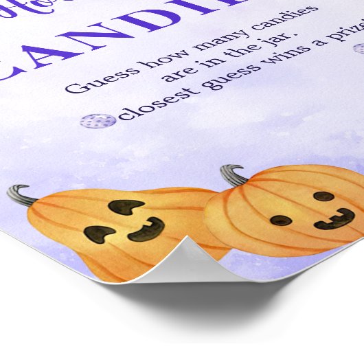 Ghost Halloween Guess Wie viele Candies Game Poste Poster (Ecke)