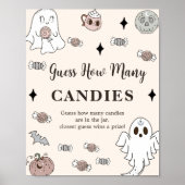 Ghost Halloween Guess Wie viele Candies Game Poste Poster (Vorne)