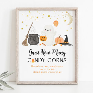 Ghost Halloween Guess Wie viele Candy Corns Game Poster