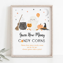 Ghost Halloween Guess Wie viele Candy Corns Game Poster