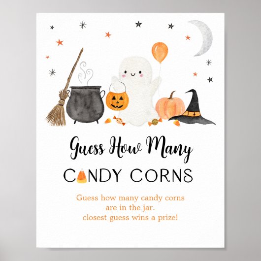 Ghost Halloween Guess Wie viele Candy Corns Game Poster (Vorne)