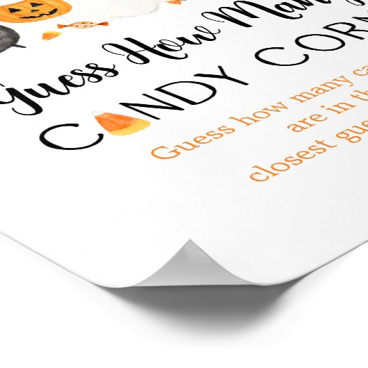 Ghost Halloween Guess Wie viele Candy Corns Game Poster (Ecke)