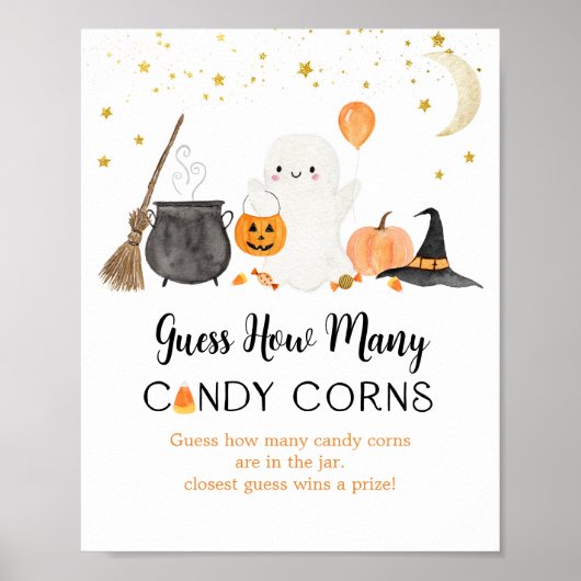 Ghost Halloween Guess Wie viele Candy Corns Game Poster (Vorne)
