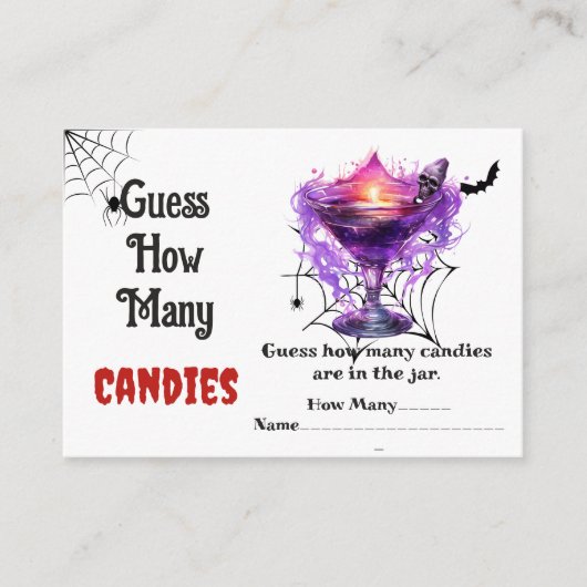 Ghost Halloween Guess Wie viele Kandies Game Begleitkarte (Vorderseite)