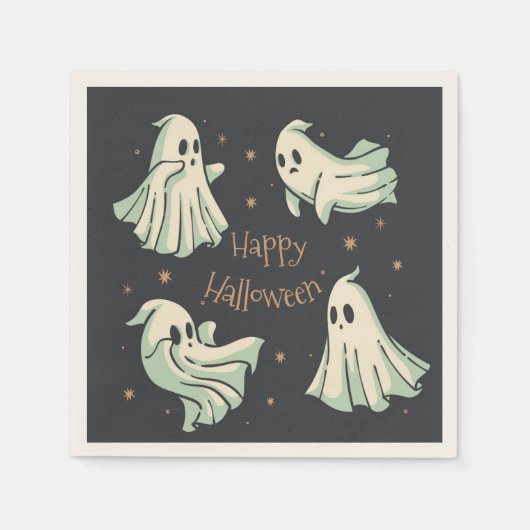 Ghost Halloween Happy Halloween Serviette (Vorderseite)