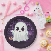 Ghost Halloween Illustration Paper Plate Pappteller (Party)