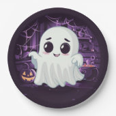 Ghost Halloween Illustration Paper Plate Pappteller (Vorderseite)