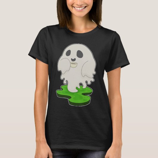 Ghost Halloween-Kaffee T-Shirt (Vorderseite)