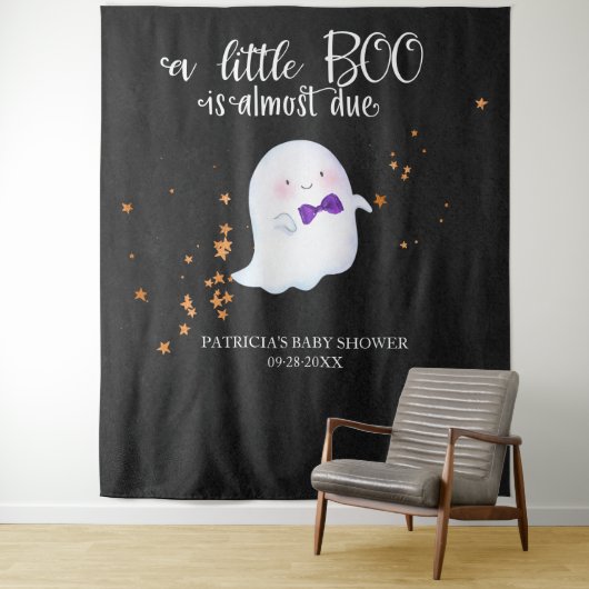 Ghost Halloween Little Boo Babydusche Hintergrund Wandteppich (Beispiel)