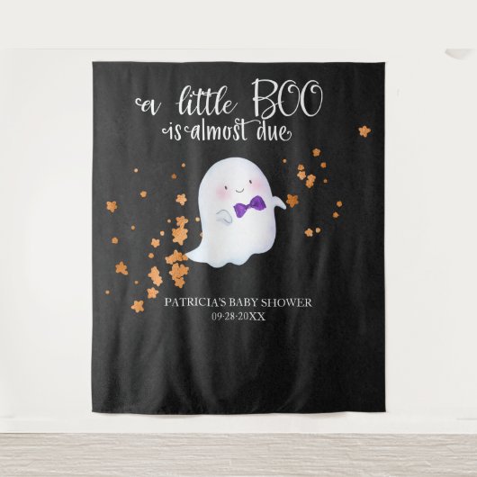 Ghost Halloween Little Boo Babydusche Hintergrund Wandteppich (Vorderseite)
