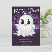 Ghost Halloween Niedlich Illustration Einladung (Stehend Vorderseite)
