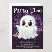 Ghost Halloween Niedlich Illustration Einladung (Vorne/Hinten)