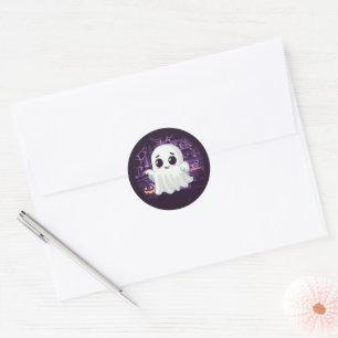 Ghost Halloween Niedlich Illustrations-Aufkleber Runder Aufkleber