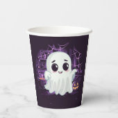 Ghost Halloween Niedlich Illustrations Paper Cup Pappbecher (Rückseite)