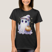Ghost Halloween Niedlicher Lavendel Lila Bougie T-Shirt (Vorderseite)