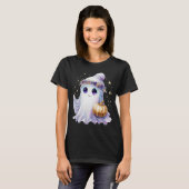 Ghost Halloween Niedlicher Lavendel Lila Bougie T-Shirt (Vorne ganz)