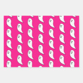 Ghost Halloween niedliches rosa Muster Geschenkpapier Set (Vorderseite 2)