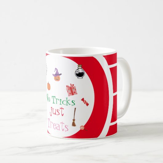 Ghost Halloween No Tricks Nur Leckereien Kürbis Kaffeetasse (VorderseiteRechts)
