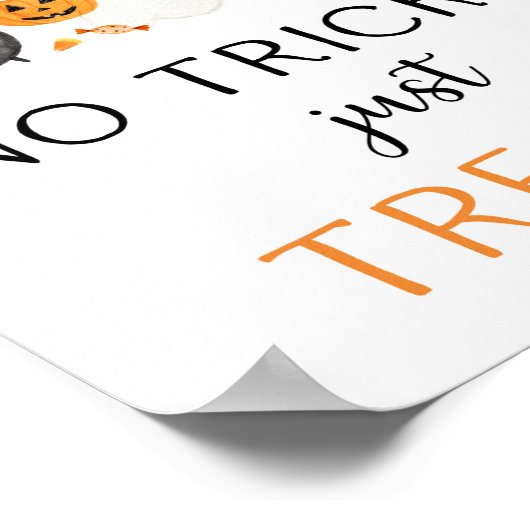 Ghost Halloween No Tricks Nur Leckereien signieren Poster (Ecke)