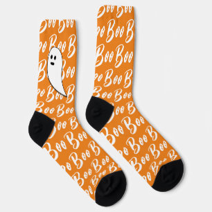 Ghost Halloween-Orange-Boottextmuster Socken