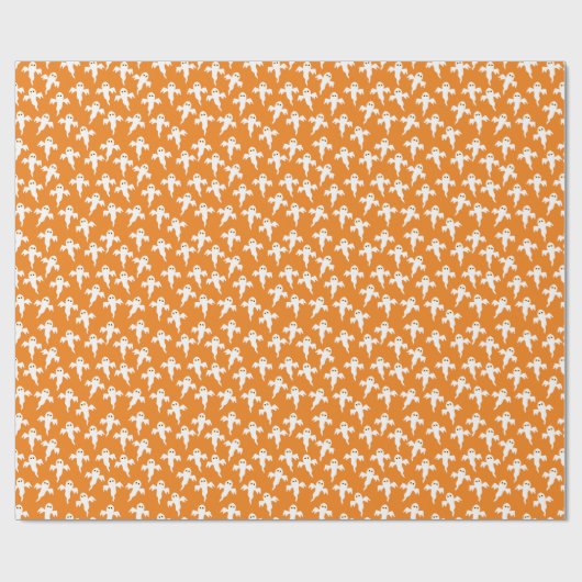 Ghost Halloween Orange Geschenkpapier (Flach)