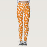 Ghost Halloween Orange Leggings<br><div class="desc">Viele kleine weiße Geister auf einem orangen Hintergrund. Ein lustiges Muster für diejenigen,  die niedliche und spukhafte Dinge mögen. Besonders lustig zu Halloween. Originelle Kunst von Nic Squirrell.</div>