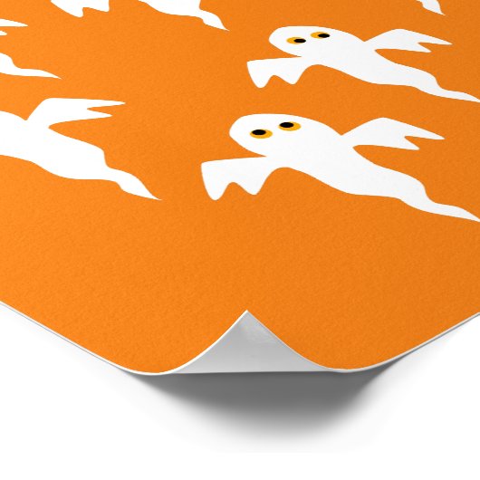 Ghost Halloween Orange Poster (Ecke)