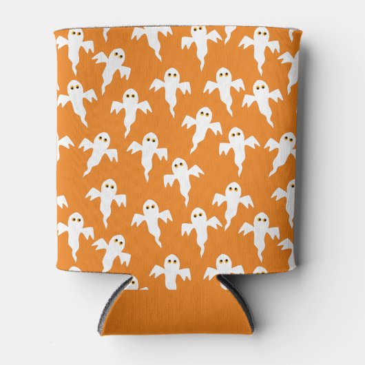 Ghost Halloween Orange und White Dosenkühler (Vorderseite)