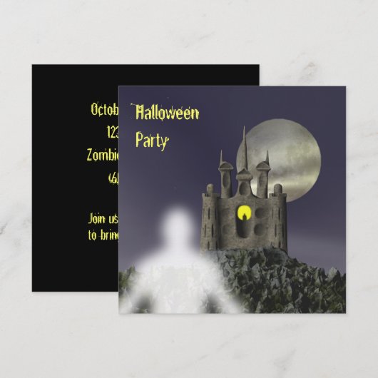 Ghost - Halloween-Party Einladung (Vorne/Hinten)