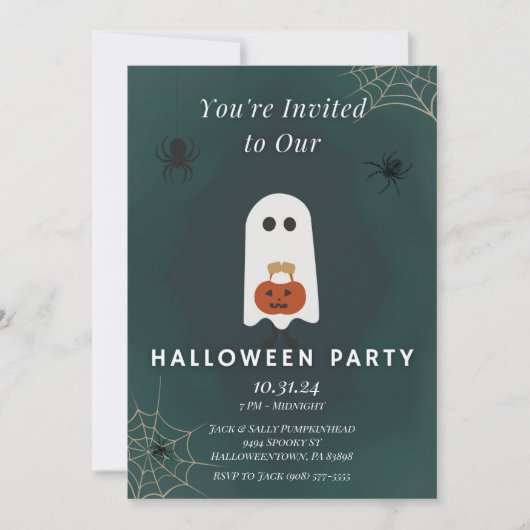 Ghost Halloween-Party Einladung (Vorderseite)