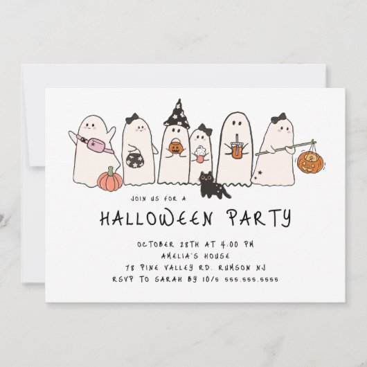 Ghost-Halloween-Party Einladung (Vorderseite)