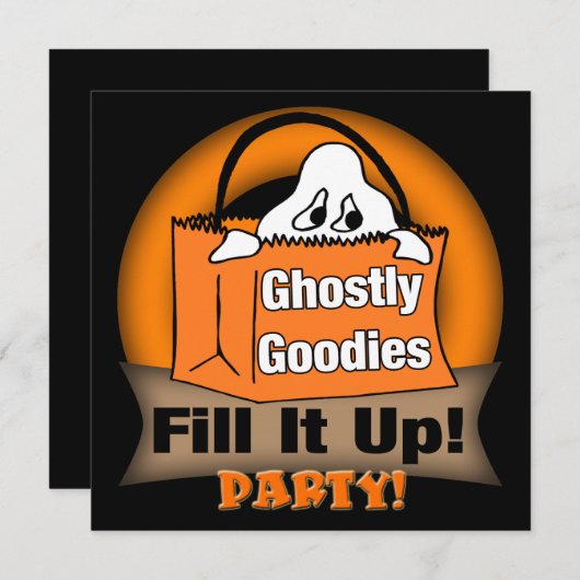 Ghost-Halloween-Party-Einladung Einladung (Vorne/Hinten)