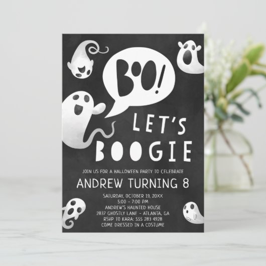 Ghost-Halloween-Party-Einladung - Lasse Boogie Einladung (Stehend Vorderseite)