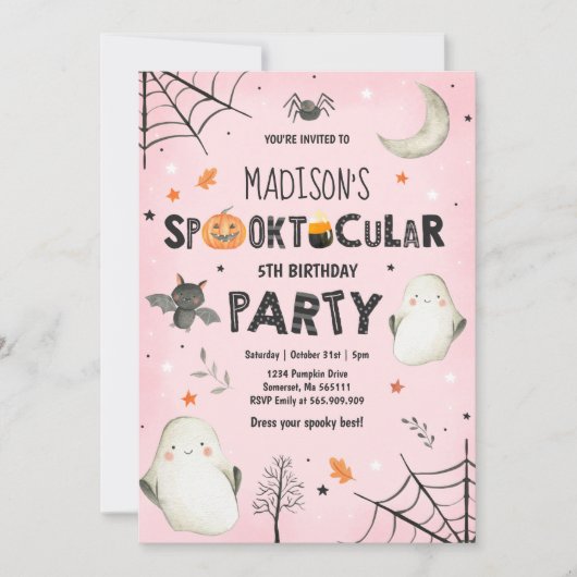 Ghost Halloween Party Spooktacular Party Einladung (Vorderseite)