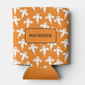 Ghost Halloween Personalisiert Orange und Weiß Dosenkühler (Rückseite)