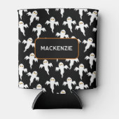 Ghost Halloween Personalisiert Schwarz-Weiß Dosenkühler (Vorderseite)