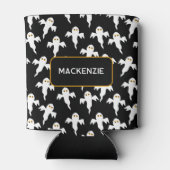 Ghost Halloween Personalisiert Schwarz-Weiß Dosenkühler (Rückseite)